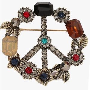 Elegant Gold and Multicolor Brooch